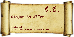 Olajos Balázs névjegykártya